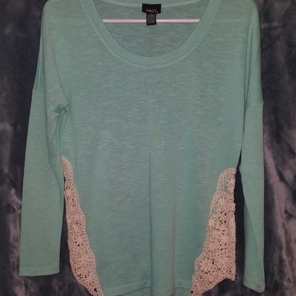 Teal High-low Top